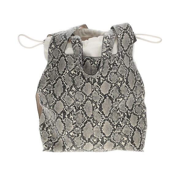 NWT MNG Mango Limited Edition Large Snake Print Tote Shoulder Bag Beige Gray NEW - Picture 4 of 7